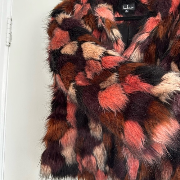 Lulu Un-Fur-Gettable Pink Multi Faux Fur Jacket. S Hook & Eye. - Picture 13 of 14